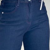 Jeans denim dark con cuciture red