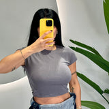 T-Shirt crop elasticizzata