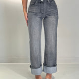 Jeans con piegone Grey